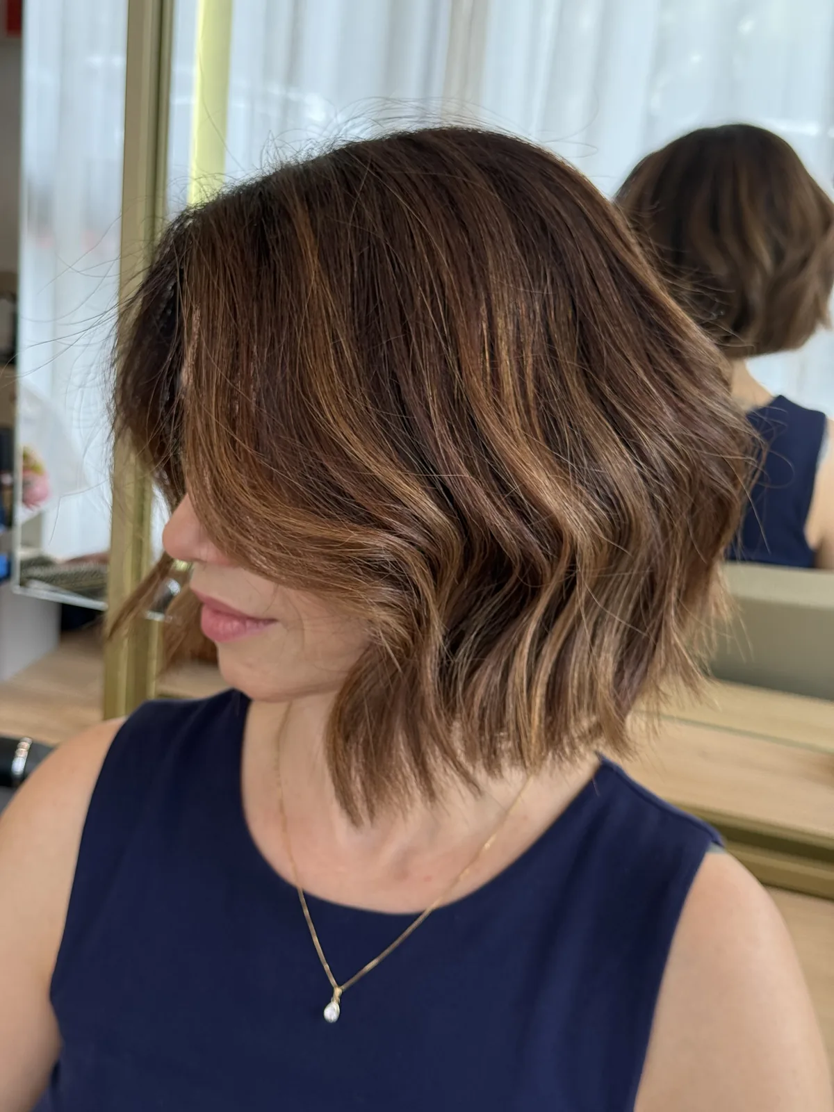 Corte bob com ondas