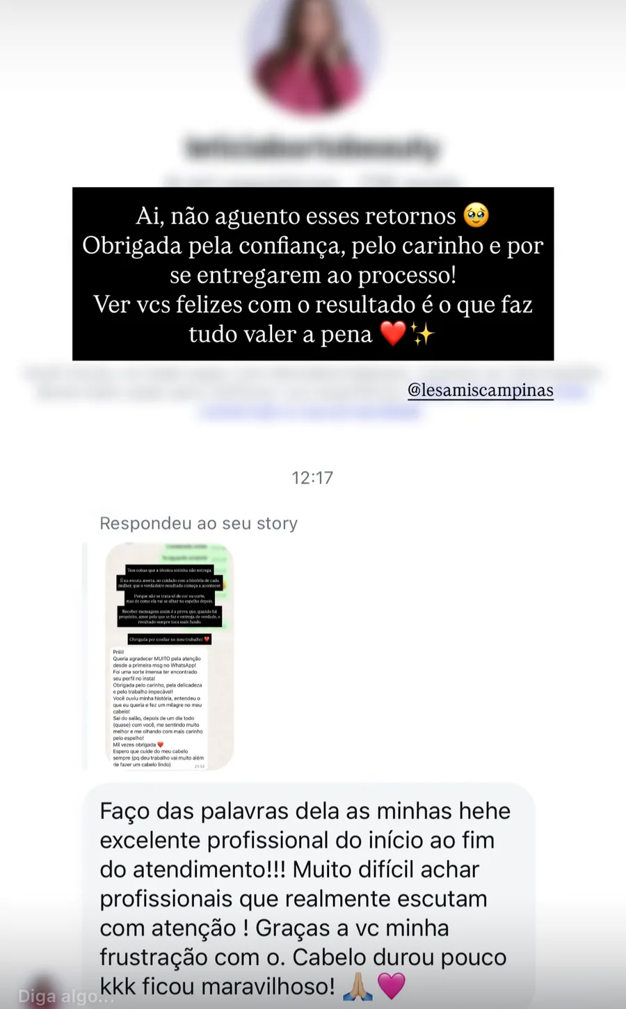 Mensagem: excelente profissional do início ao fim