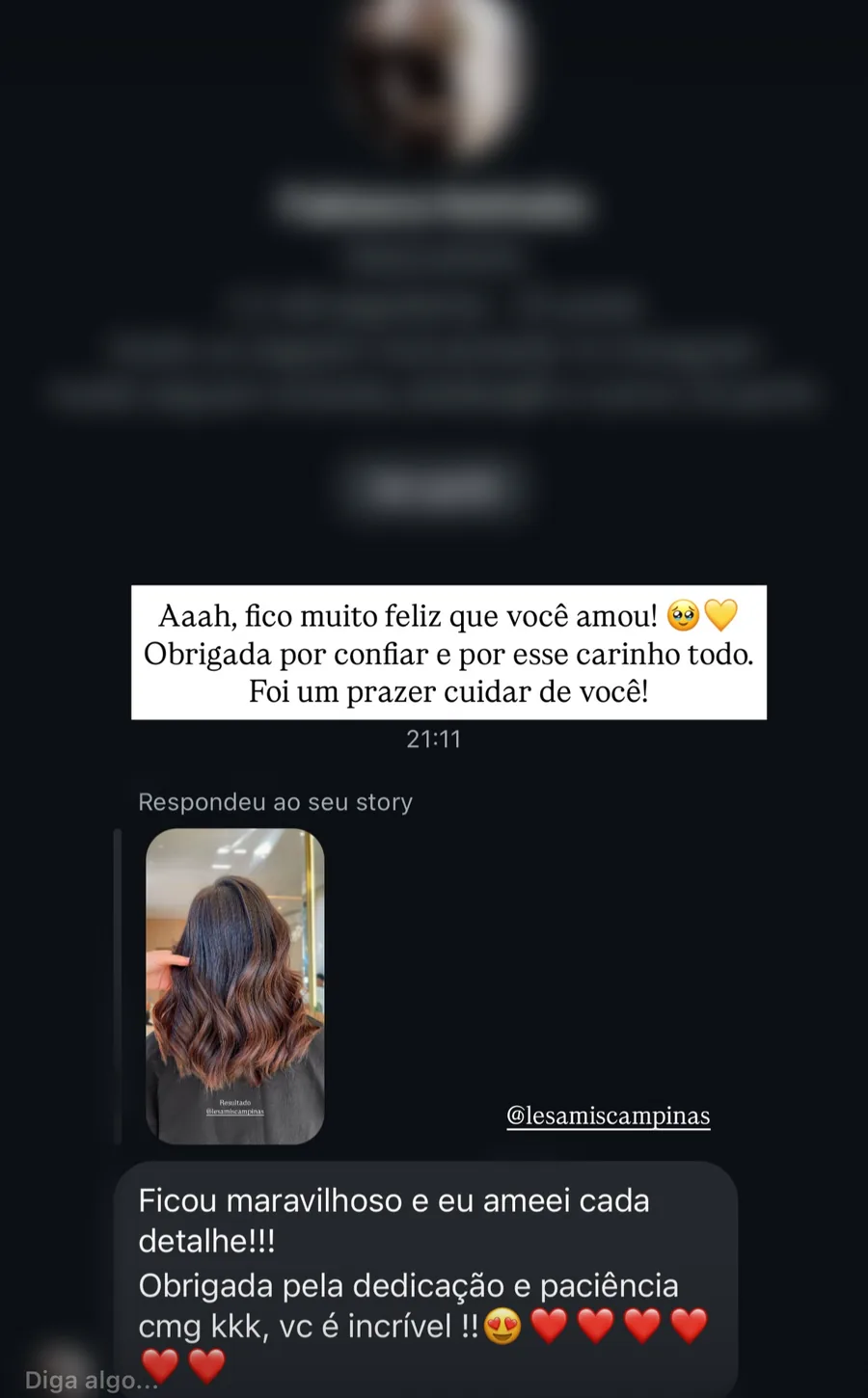 Mensagem: amei cada detalhe