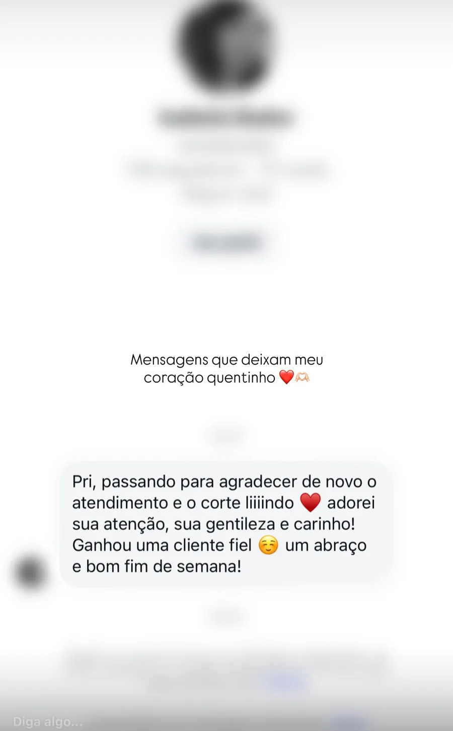 Mensagem: atendimento e corte lindos