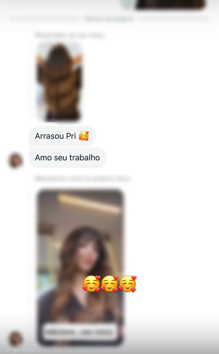 Mensagem: amo seu trabalho