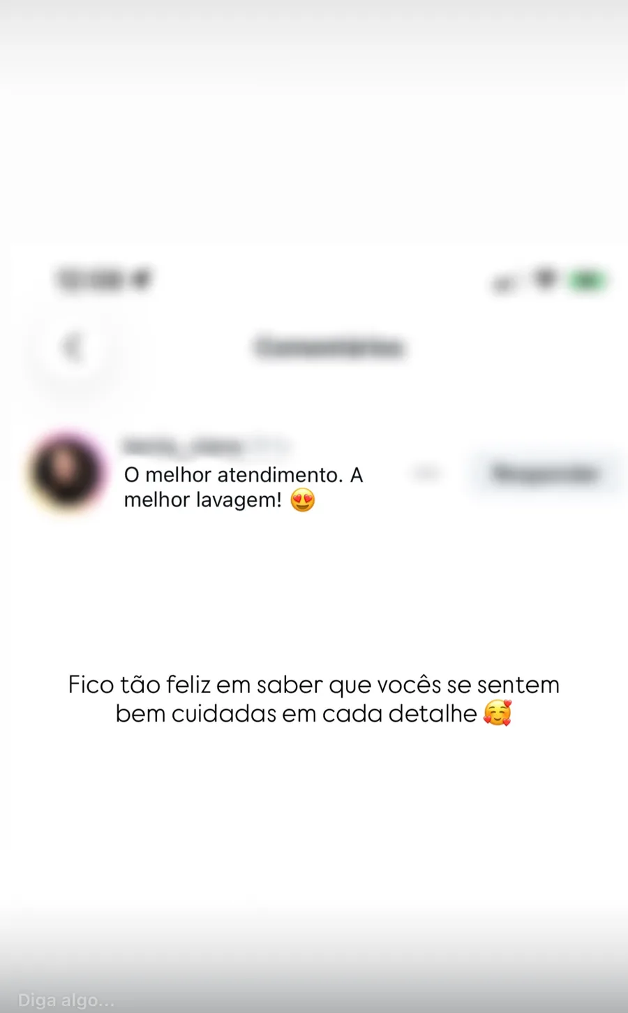 Mensagem: o melhor atendimento e a melhor lavagem